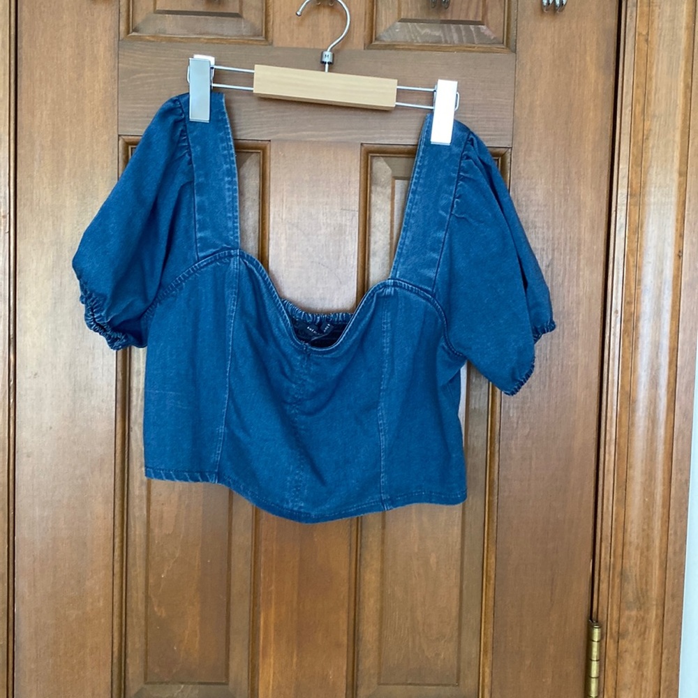 American Eagle Outfitters denim cropped top